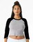 BELLA+CANVAS Ladies Micro Rib Raglan 3/4 Sleeve Baby Tee for Casual Wear, Streetwear & Cropped Fit Style Top